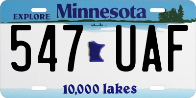 MN license plate 547UAF