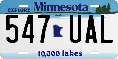MN license plate 547UAL