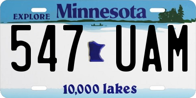MN license plate 547UAM