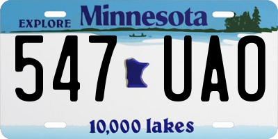 MN license plate 547UAO