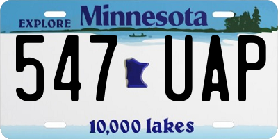 MN license plate 547UAP