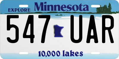 MN license plate 547UAR