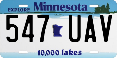 MN license plate 547UAV