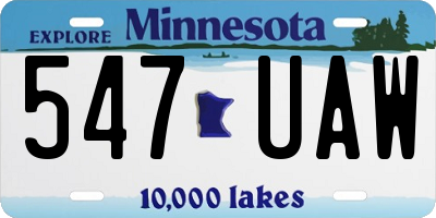 MN license plate 547UAW
