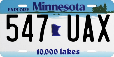 MN license plate 547UAX
