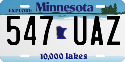 MN license plate 547UAZ