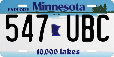 MN license plate 547UBC