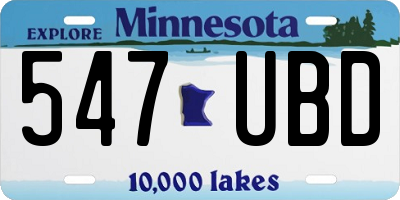 MN license plate 547UBD