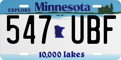 MN license plate 547UBF