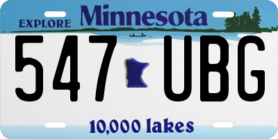 MN license plate 547UBG