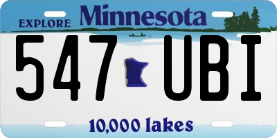 MN license plate 547UBI