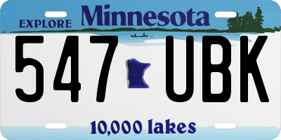 MN license plate 547UBK
