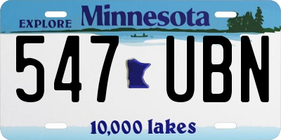 MN license plate 547UBN
