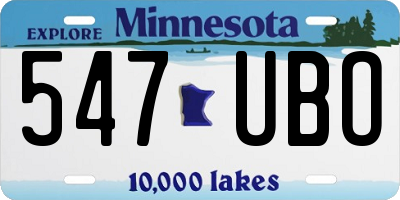 MN license plate 547UBO