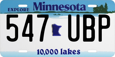 MN license plate 547UBP