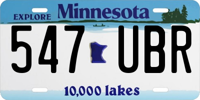 MN license plate 547UBR