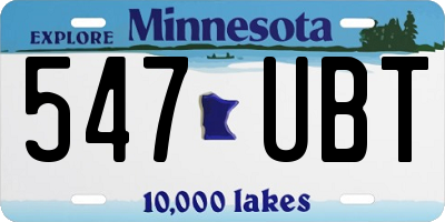 MN license plate 547UBT