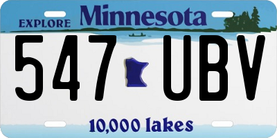 MN license plate 547UBV