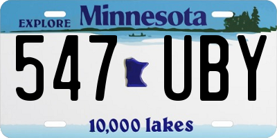 MN license plate 547UBY
