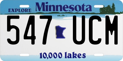 MN license plate 547UCM
