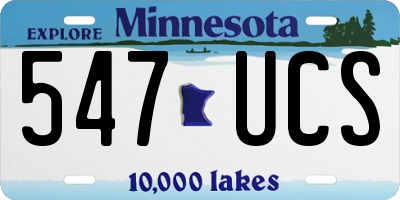 MN license plate 547UCS