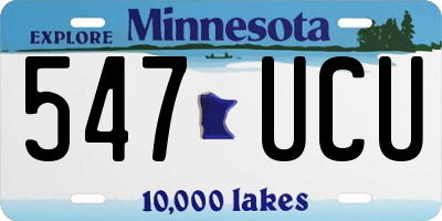 MN license plate 547UCU