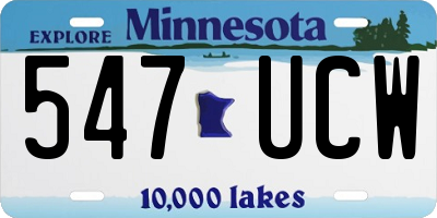 MN license plate 547UCW