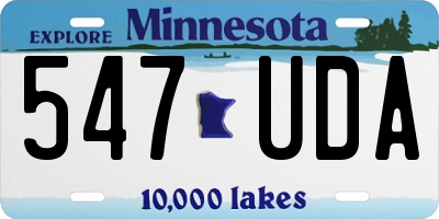 MN license plate 547UDA