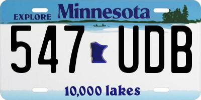 MN license plate 547UDB