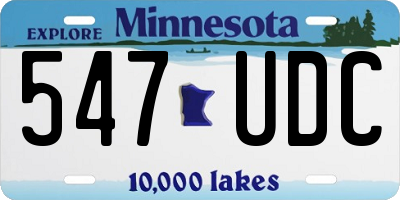 MN license plate 547UDC