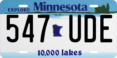 MN license plate 547UDE