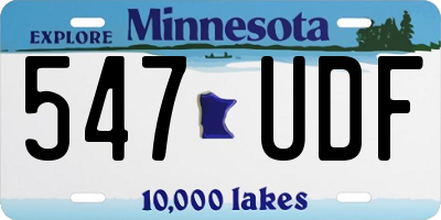 MN license plate 547UDF