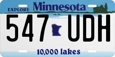 MN license plate 547UDH
