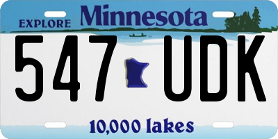 MN license plate 547UDK