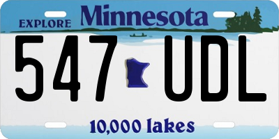 MN license plate 547UDL