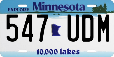 MN license plate 547UDM