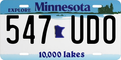 MN license plate 547UDO