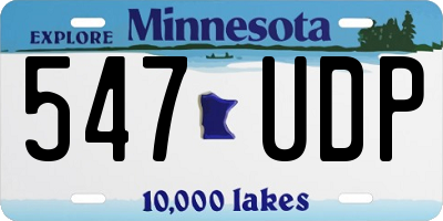MN license plate 547UDP