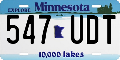 MN license plate 547UDT