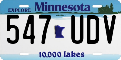 MN license plate 547UDV