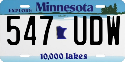 MN license plate 547UDW