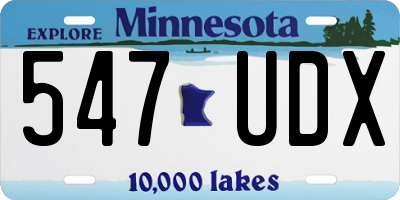 MN license plate 547UDX