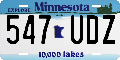 MN license plate 547UDZ