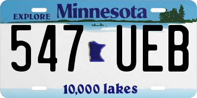 MN license plate 547UEB