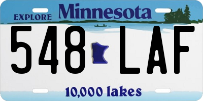 MN license plate 548LAF