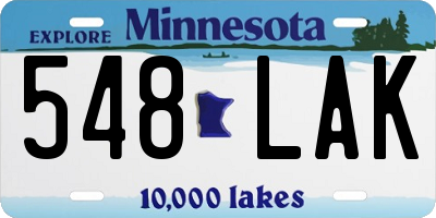 MN license plate 548LAK