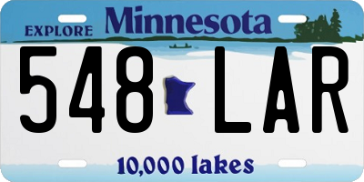 MN license plate 548LAR