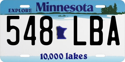 MN license plate 548LBA