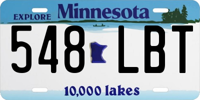 MN license plate 548LBT