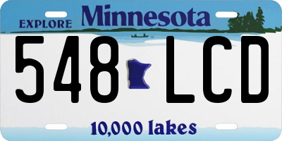 MN license plate 548LCD